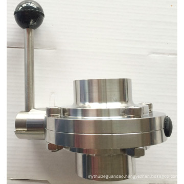 Stainless Steel Diary Manual Clamp Type Butterfly Valve with Pull Handle, Butterfly Valve Handle, Sanitary Butterfly Valve